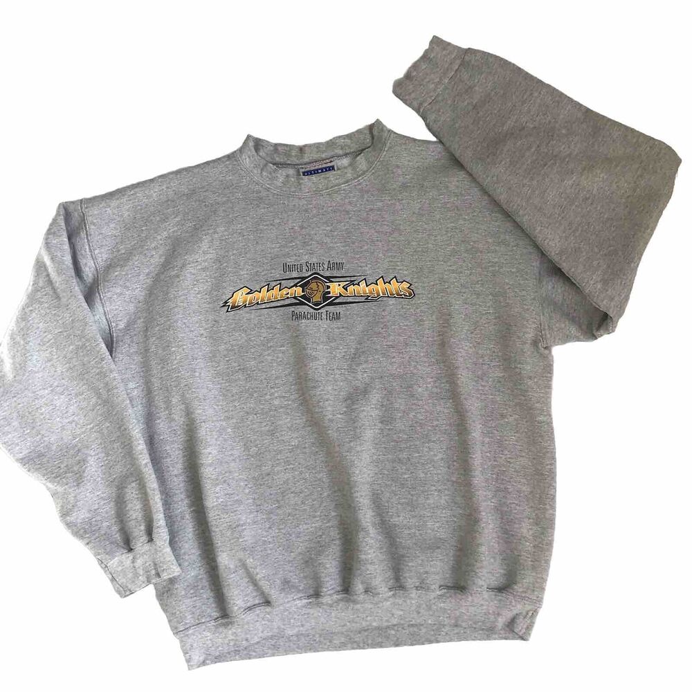 VTG US Army Golden Knights M/L ? Parachute Team Crewneck Sweatshirt Gray Hanes
